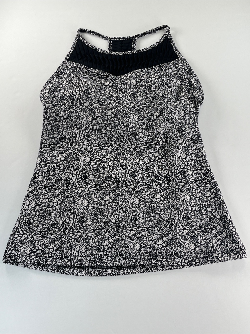Soybu Black & White Printed racer back workout top Sz M